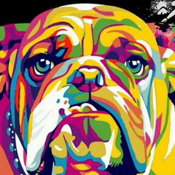 DIY diamant schilderij - Bulldog kleuren PIX-326