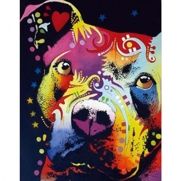 DIY diamant schilderij - Pitbull kleuren PIX-563