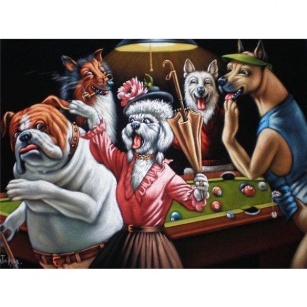 DIY Diamond Painting - Honden zwembad grappig PIX-328