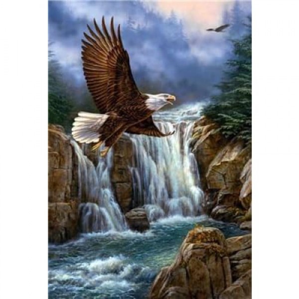 DIY Diamond Painting - Landschap Eagle Fly Waterfall PIX-262