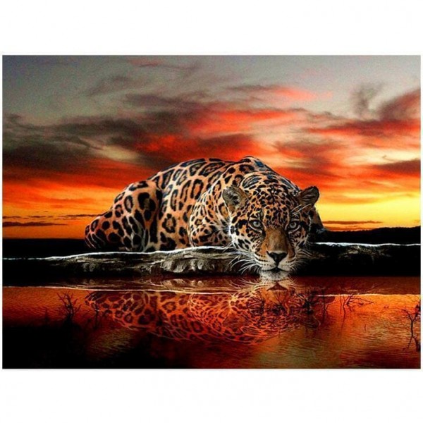 DIY Diamant Schilderij - Tattoo Tijger PIX-33