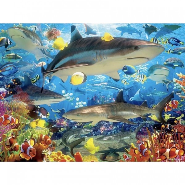 DIY diamant schilderij - Shark Fish PIX-1312