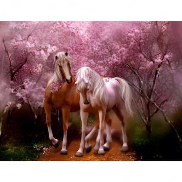 DIY Diamond Painting - Paarden Rose Love PIX-300