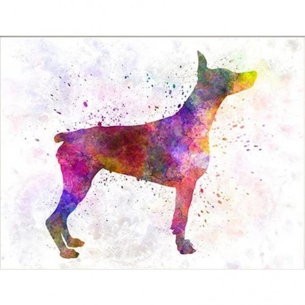 DIY diamant schilderij - Doberman kleuren PIX-624