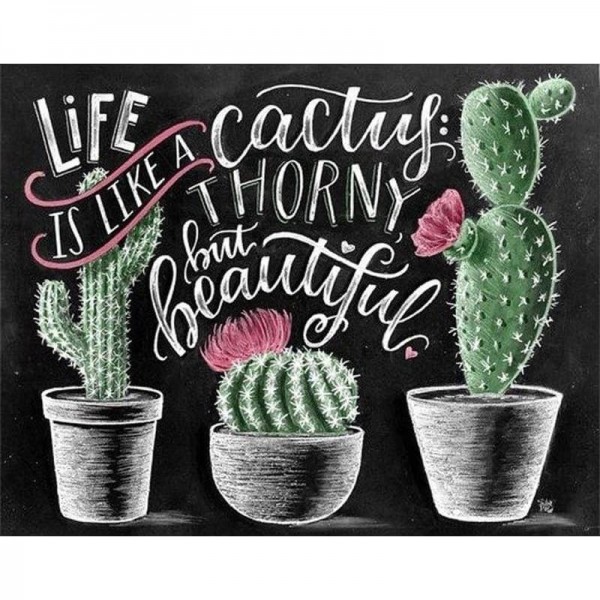 DIY Diamond Painting - Het leven is als een cactus PIX-582