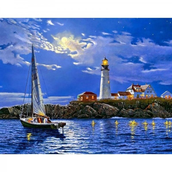 DIY Diamond Painting - Nacht van de zee PIX-144