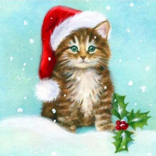DIY Diamond Painting - Christmas Cat Little PIX-247