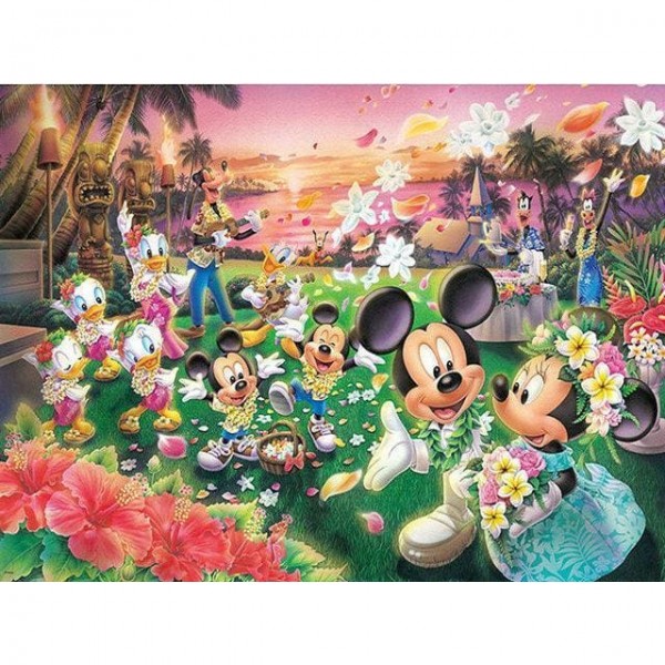 DIY diamant schilderij - Mickey & Minnie Hawaii PIX-349