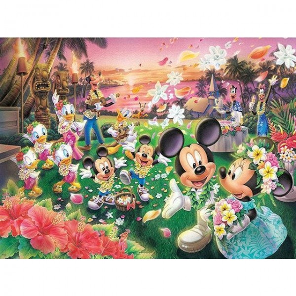 DIY diamant schilderij - Mickey & Minnie Hawaii PIX-349