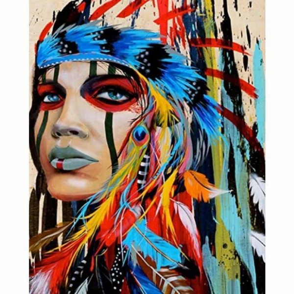 Kleurrijke Native American - Volledige boor Diamond Painting Abstract