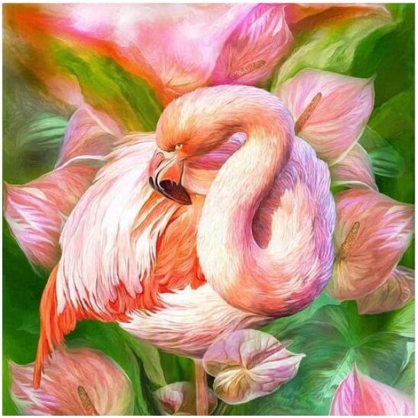 DIY diamant schilderij - Flamingo PIX-506