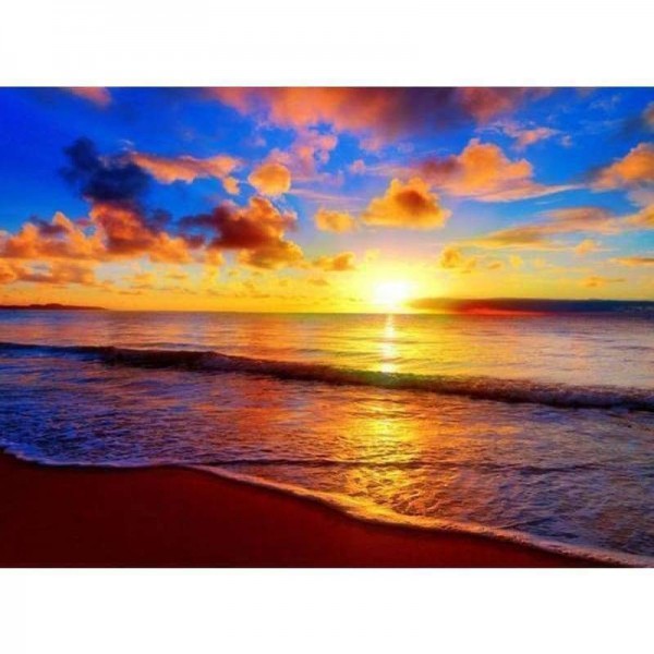 Volledige boor - 5D DIY Diamond Painting Kits Prachtige zonsondergang zeescène