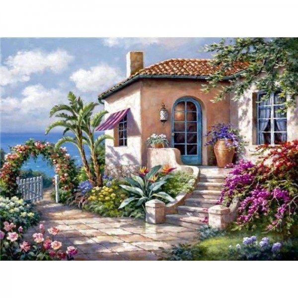 Volledige boor - 5D DIY Diamond Painting Kits Beautiful Garden Seaside