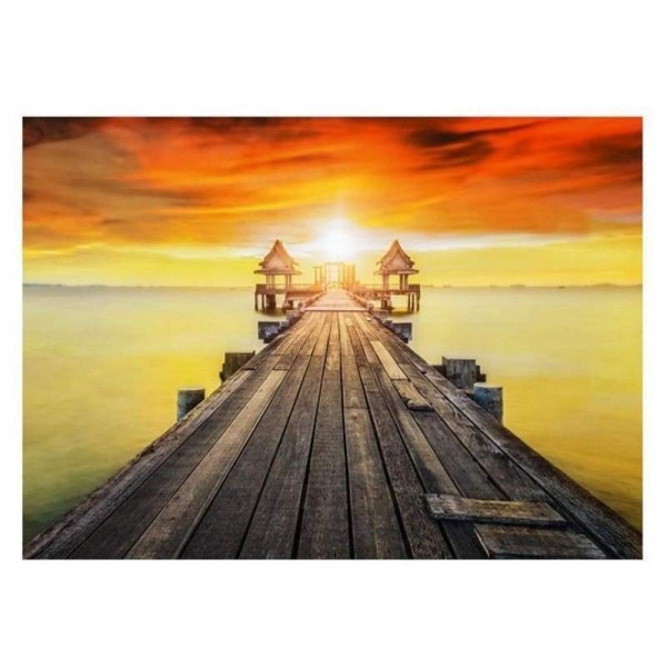 Volledige boor - 5D DIY Diamond Painting Kits Prachtige zeeschraag zonsondergang