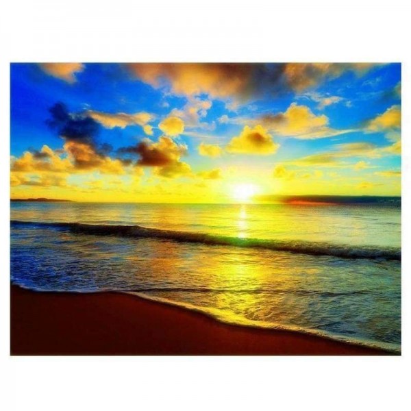 Volledige boor - 5D DIY Diamond Painting Kits Pretty Seaside Golden Sunshine