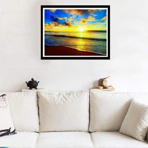 Volledige boor - 5D DIY Diamond Painting Kits Pretty Seaside Golden Sunshine