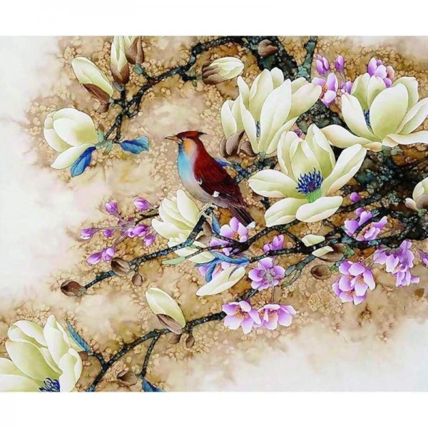 Volledige boor - 5D DIY Diamond Painting Kits Cartoon Flowers Bird