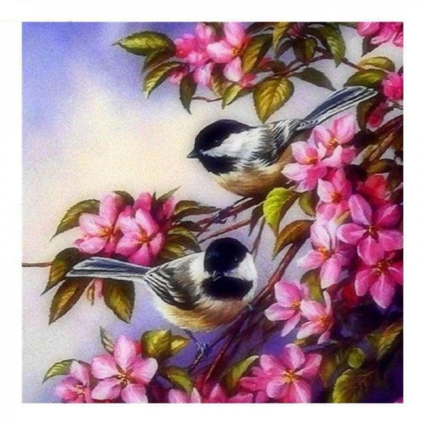 Volledige boor - 5D DIY Diamond Painting Kits Vogels op de bloemtakken