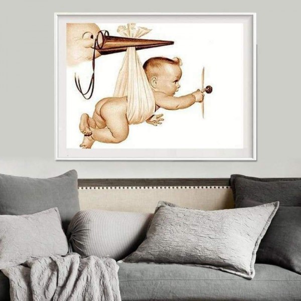 Volledige boor - 5D DIY Diamond Painting Kits Funny Portrait of Baby Bird