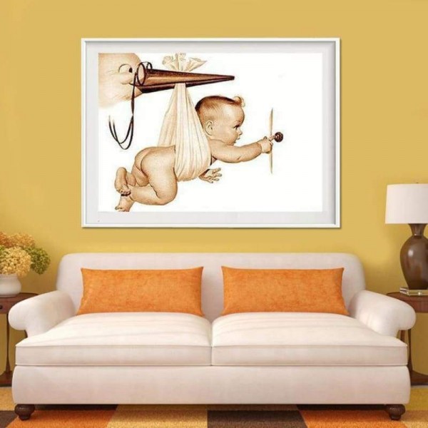 Volledige boor - 5D DIY Diamond Painting Kits Funny Portrait of Baby Bird