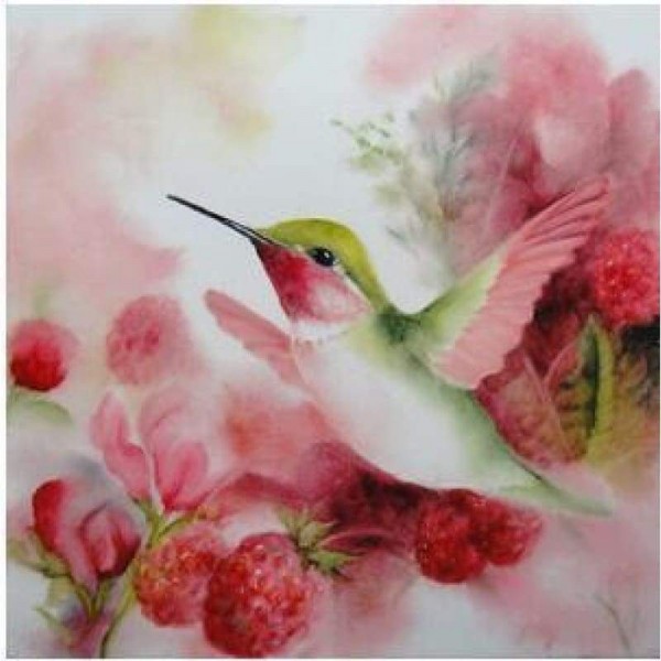Volledige boor - 5D DIY Diamond Painting Kits Aquarel Love Bird Flowers