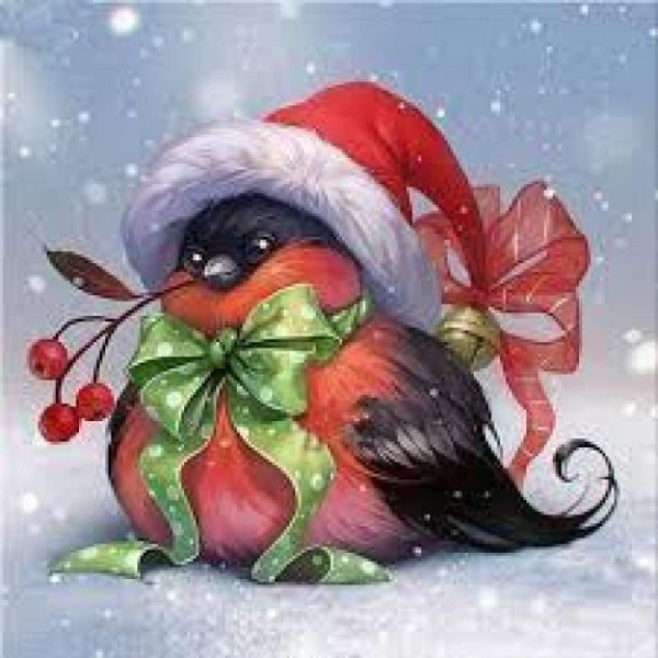 Volledige boor - 5D DIY Diamond Painting Kits Winter Christmas Snow Bird