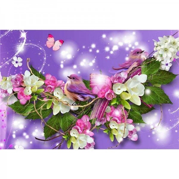 Volledige boor - 5D DIY Diamond Painting Kits Dream Lucky Birds Flowers