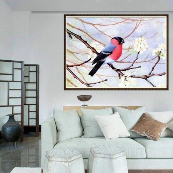 Volledige boor - 5D DIY Diamond Painting Kits Wintervogel op de takken