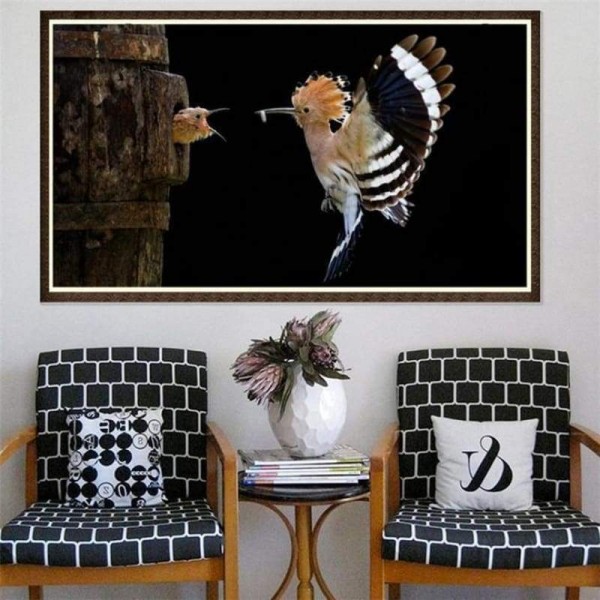 Volledige boor - 5D DIY Diamond Painting Kits Warm Bird Mother Feed Kid