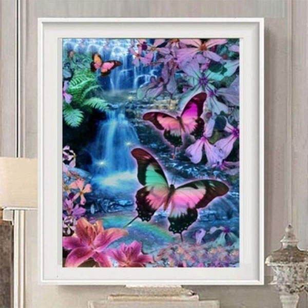 Volledige boor - 5D DIY Diamond Painting Kits Cartoon Dream Kleurrijke vlinder