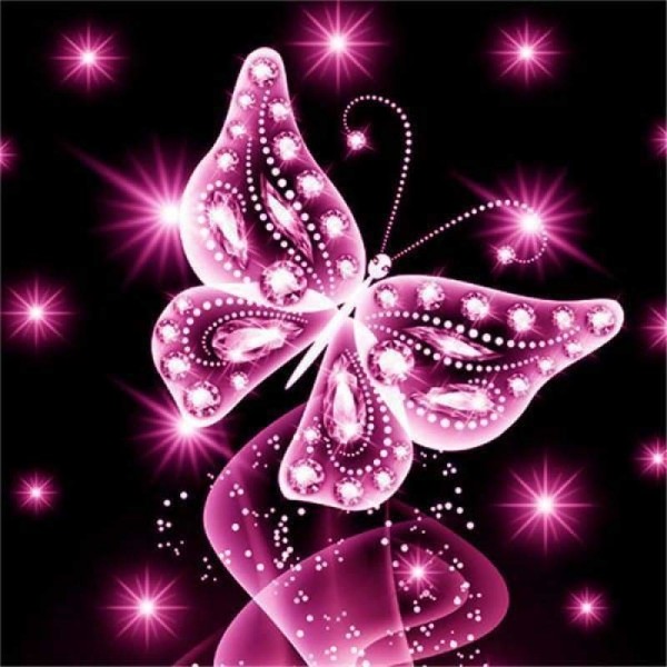 Roze glitter vlinder