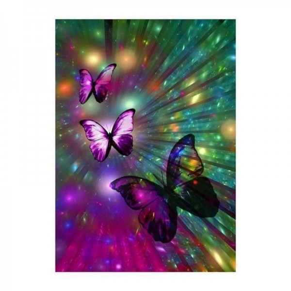 Volledige boor - 5D DIY Diamond Painting Kits Kleurrijke Dream Shine Butterfly