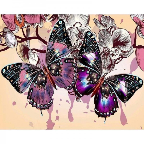 Volledige boor - 5D DIY Diamond Painting Kits Dream Colorful Butterfly Flowers