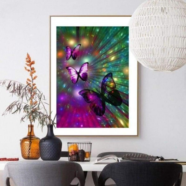 Volledige boor - 5D DIY Diamond Painting Kits Kleurrijke Dream Shine Butterfly