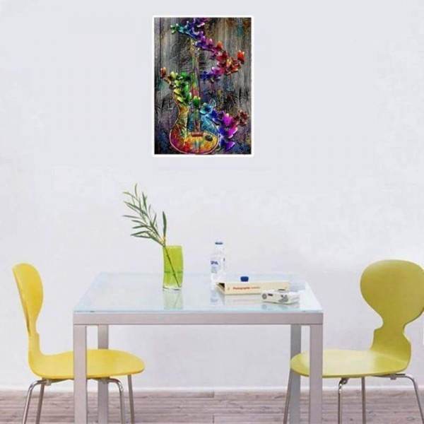 Volledige boor - 5D DIY Diamond Painting Kits Cartoon Butterfly Guitar