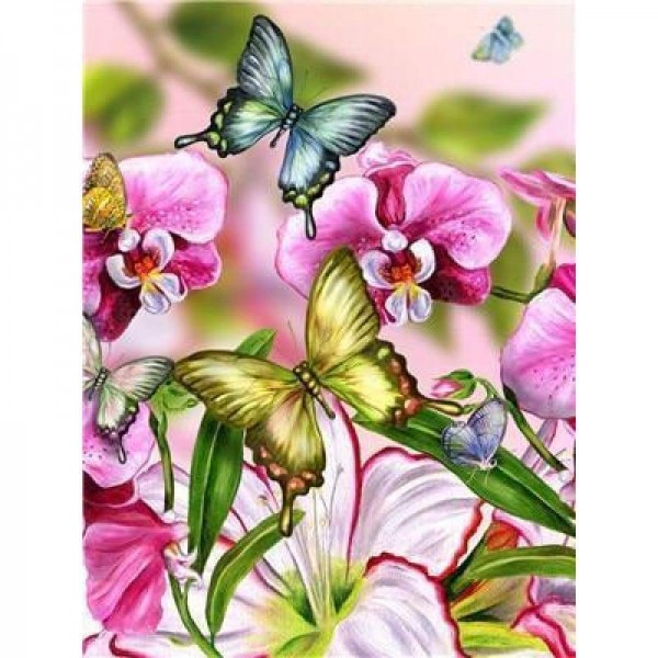 Moderne kunst bloem vlinder volledige boor - 5D diy diamant schilderij kits