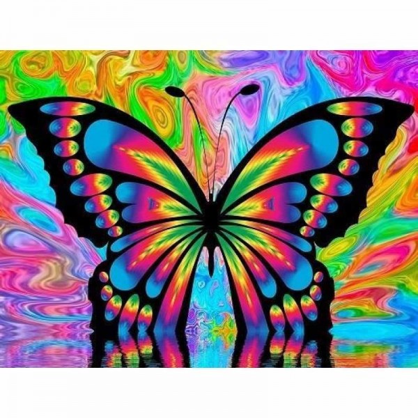 Kleurrijke vlinder - volledige boor diamant schilderij abstract