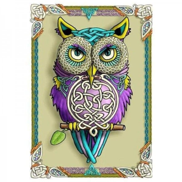 Volledige boor - 5D DIY Diamond Painting Kits Cartoon Cool Owl