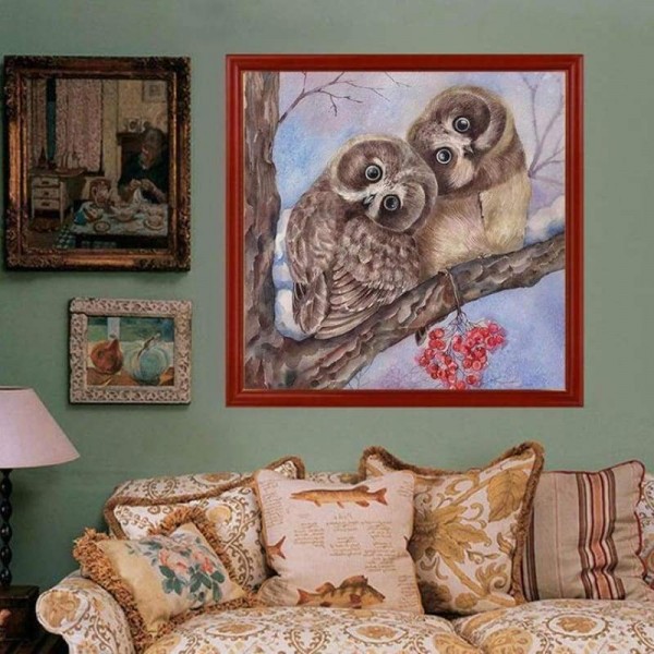 Volledige boor - 5D Diamond Painting Kits Warm en mooi olieverfschilderijstijlen Uil