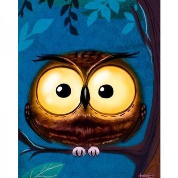 Volledige boor - 5D DIY Diamond Painting Kits Cartoon Animal Cute Owl