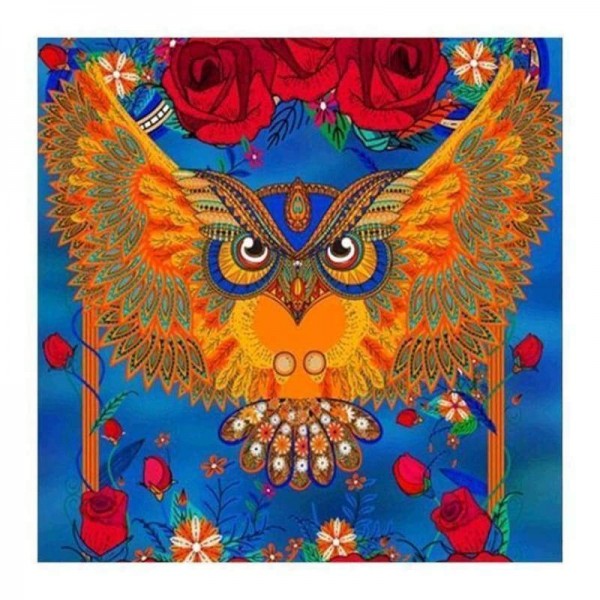 Volledige boor - 5D DIY Diamond Painting Kits Cartoon kleurrijke uil