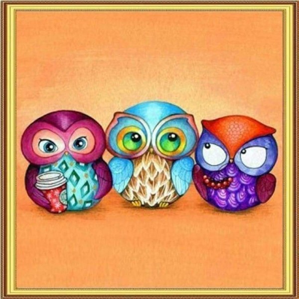 Volledige boor - 5D DIY Diamond Painting Kits Cartoon Funny Owl