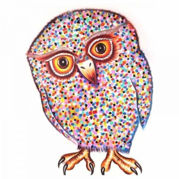 Volledige boor - 5D DIY Diamond Painting Kits Cartoon mooie kleurrijke uil