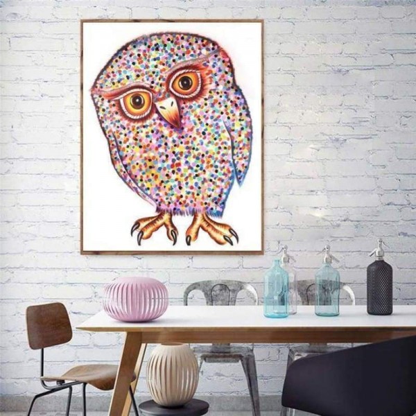 Volledige boor - 5D DIY Diamond Painting Kits Cartoon mooie kleurrijke uil