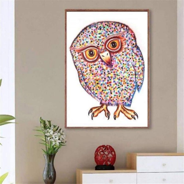 Volledige boor - 5D DIY Diamond Painting Kits Cartoon mooie kleurrijke uil