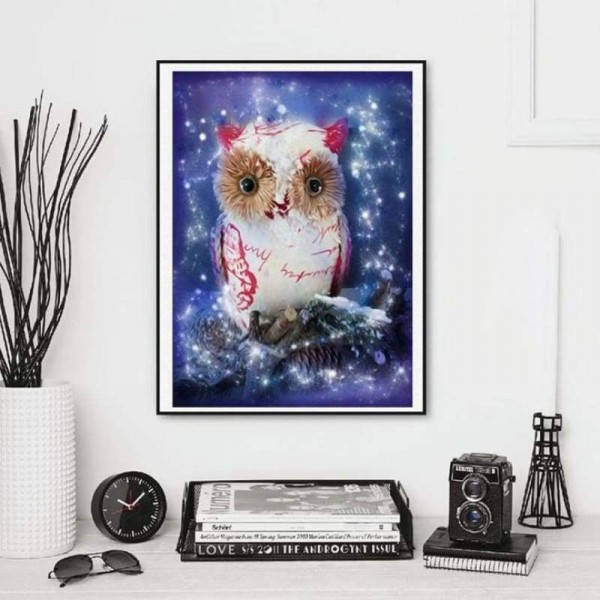Volledige boor - 5D DIY Diamond Painting Kits Cartoon mooie witte uil
