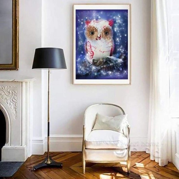 Volledige boor - 5D DIY Diamond Painting Kits Cartoon mooie witte uil