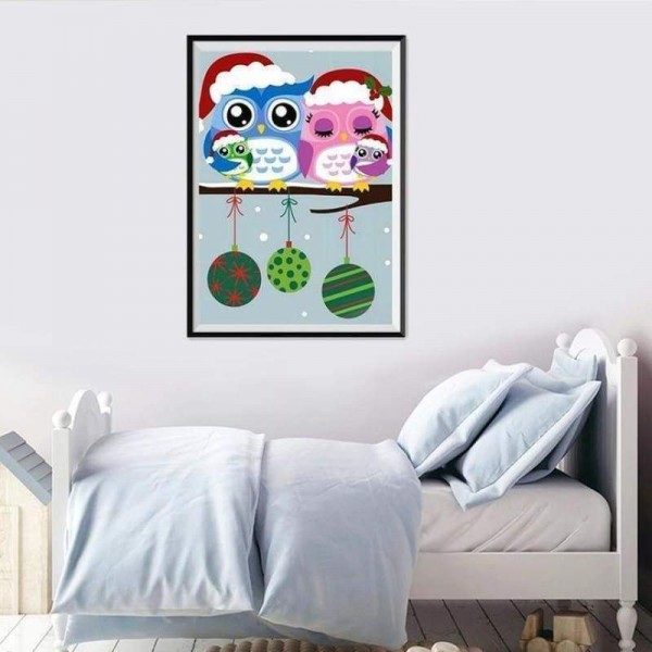 Volledige boor - 5D DIY Diamond Painting Kits Cartoon Styles Lovely Owls