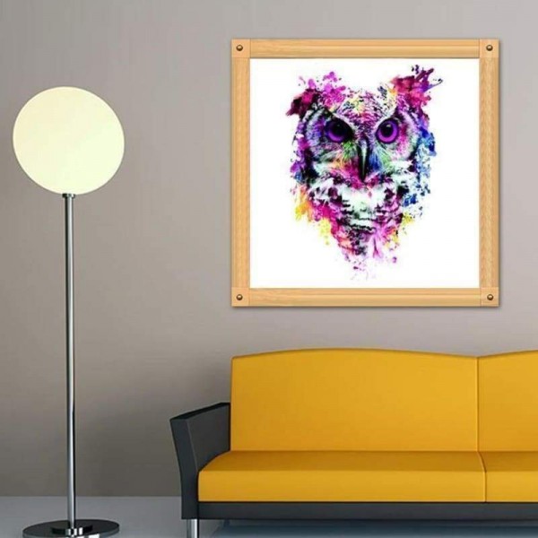 Volledige boor - 5D DIY Diamond Painting Kits Cartoon mooie kleurrijke uil