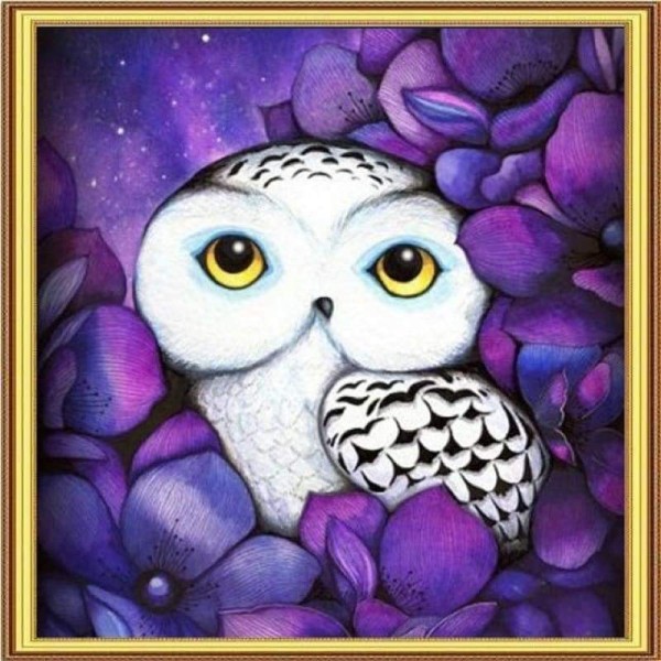 Volledige boor - 5D DIY Diamond Painting Kits Cartoon White Owl